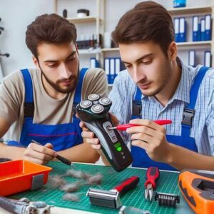 Technician repairing a shaver