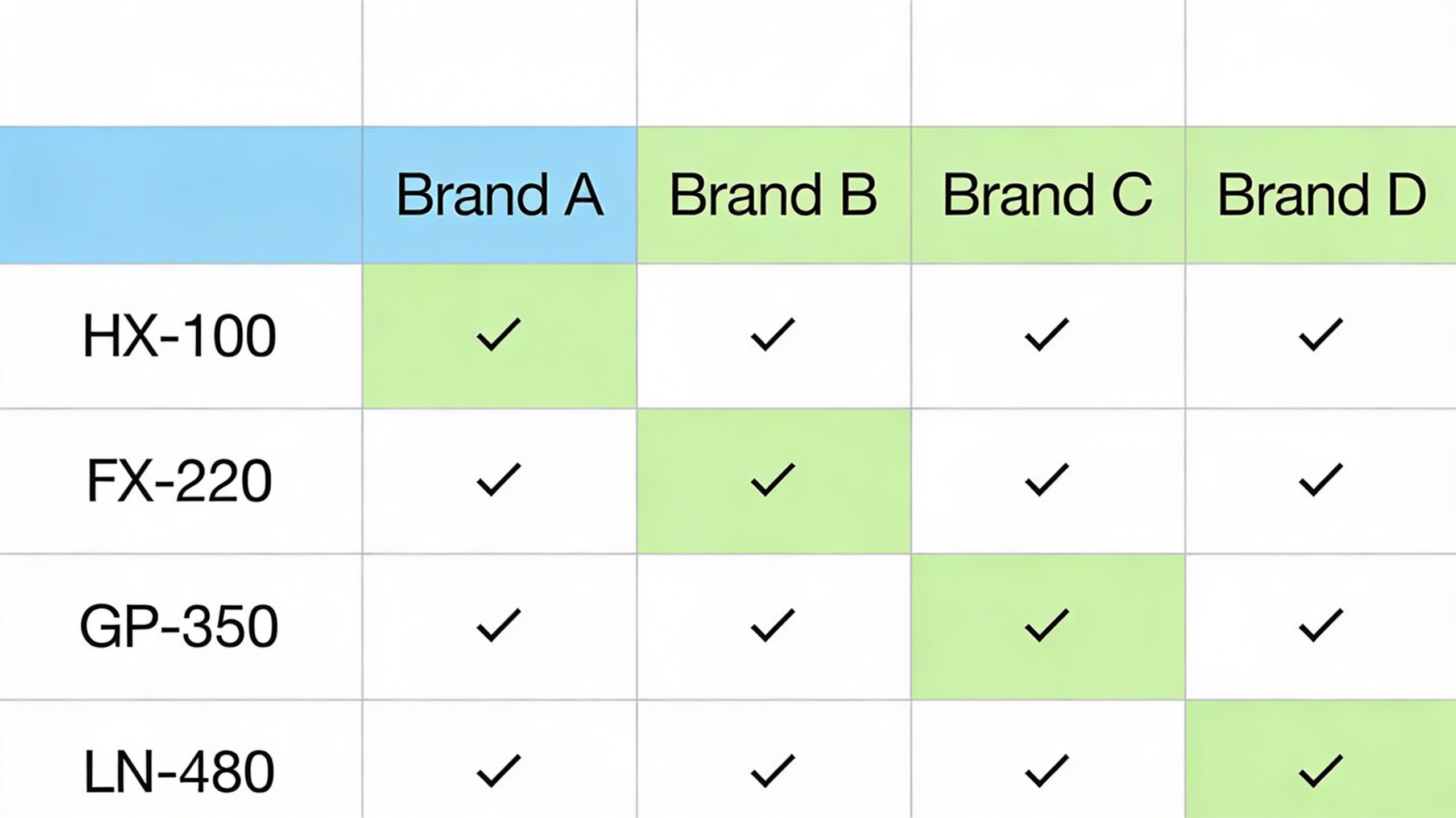 Chart matching different shaver head models with compatible electric shaver brands