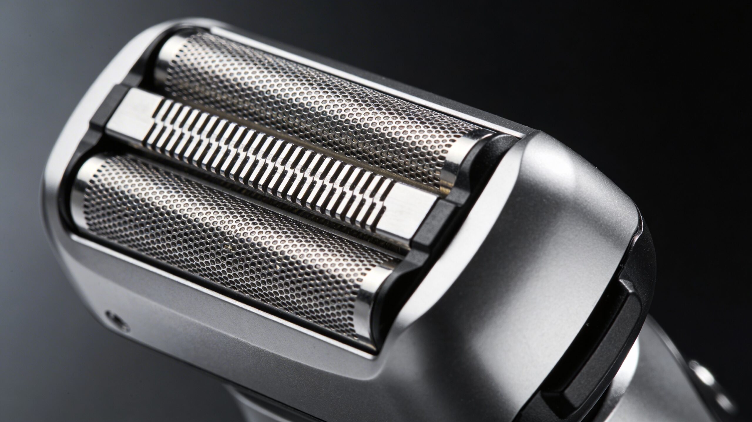 Close-up view of a high-quality shaver head with durable materials and precision engineering