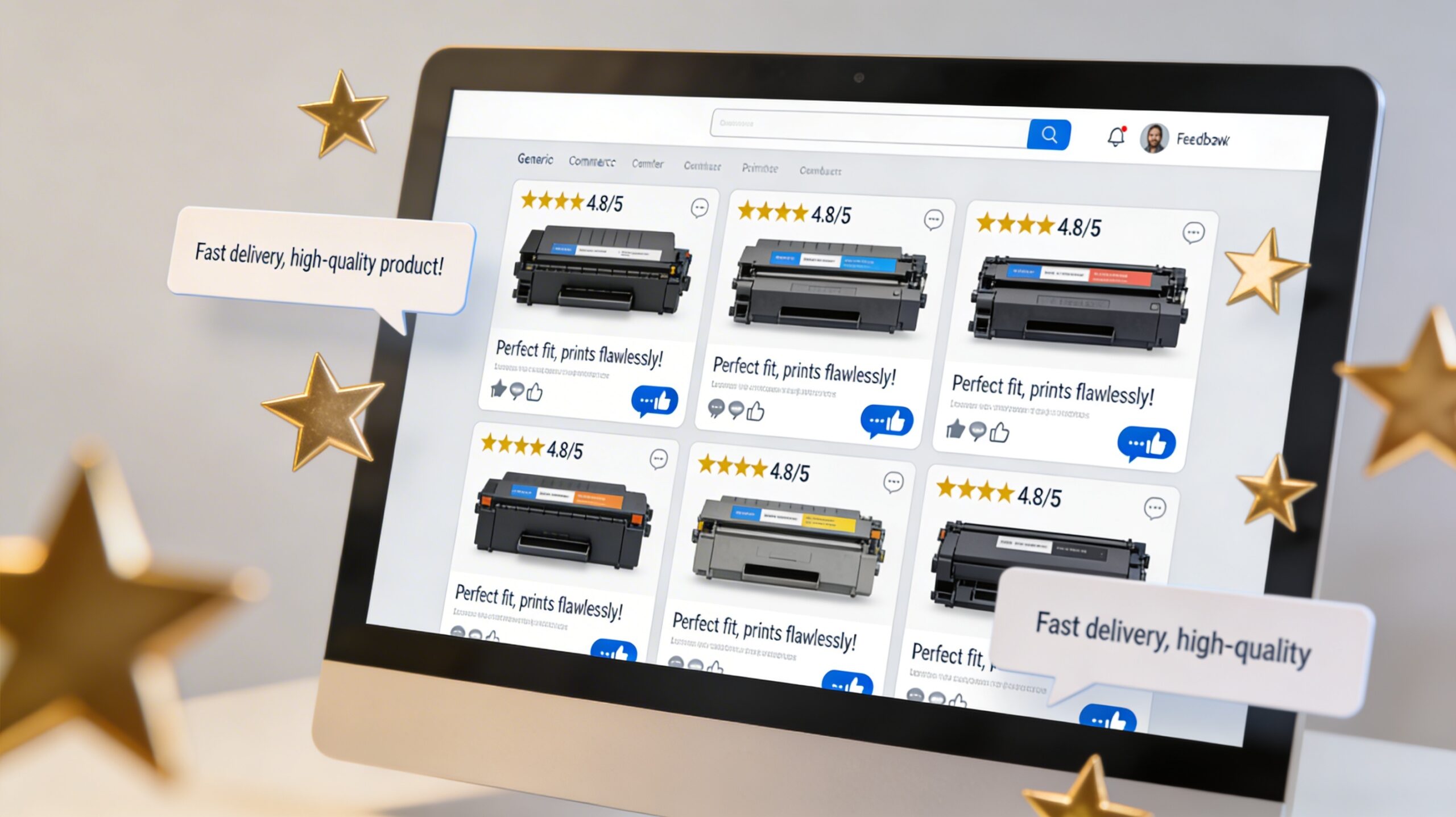 Top-rated online retailers for purchasing printer ink with customer ratings